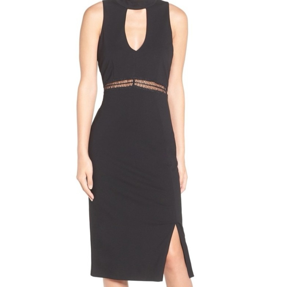 Gianni Bini Midi Black Backless Dress